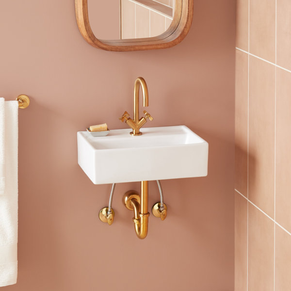 Signature Hardware Kaisy 18" Modern Vitreous China WallMounted